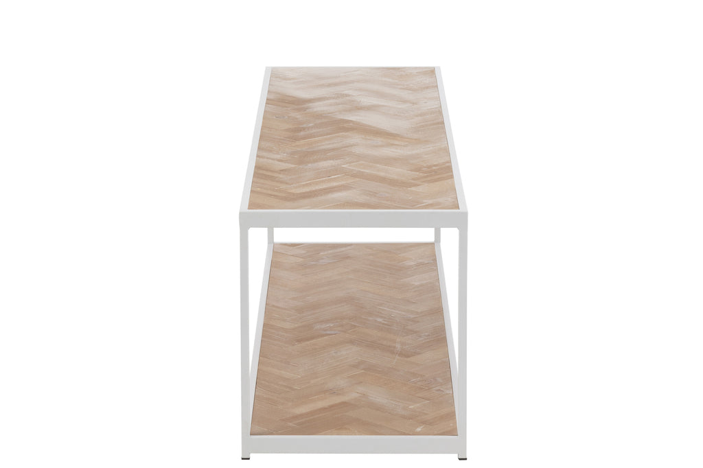 Coffee Table Zigzag Wood/Metal Natural/White
