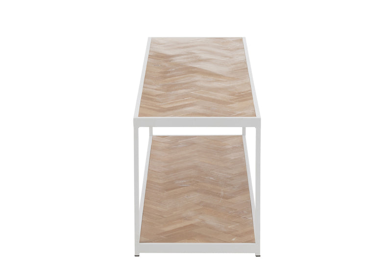 Coffee Table Zigzag Wood/Metal Natural/White