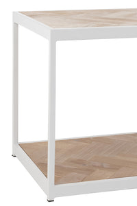 Coffee Table Zigzag Wood/Metal Natural/White