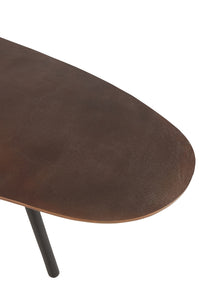 Coffee Table Drop Aluminium/Iron Brown Large
