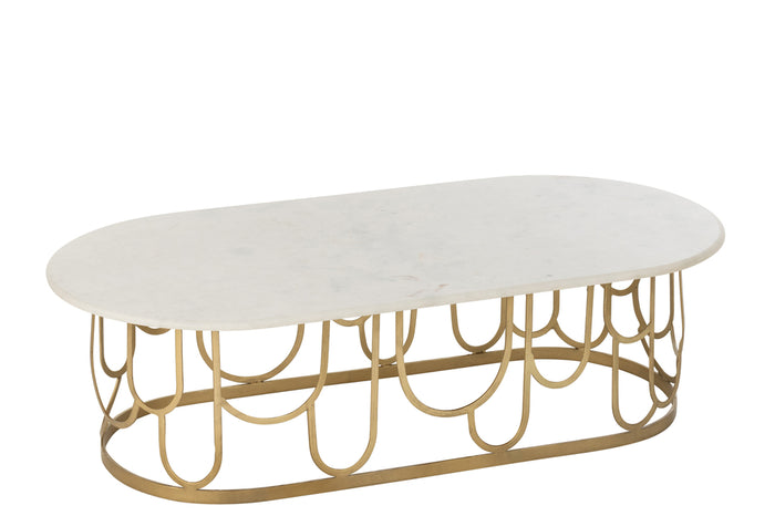 Coffee Table Moza Metal/Marble Gold