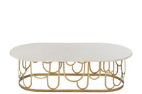 Coffee Table Moza Metal/Marble Gold