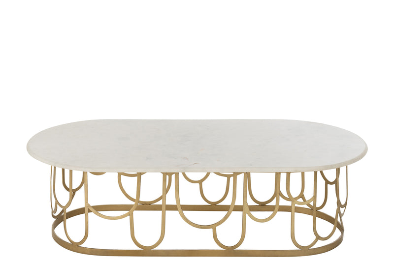 Coffee Table Moza Metal/Marble Gold