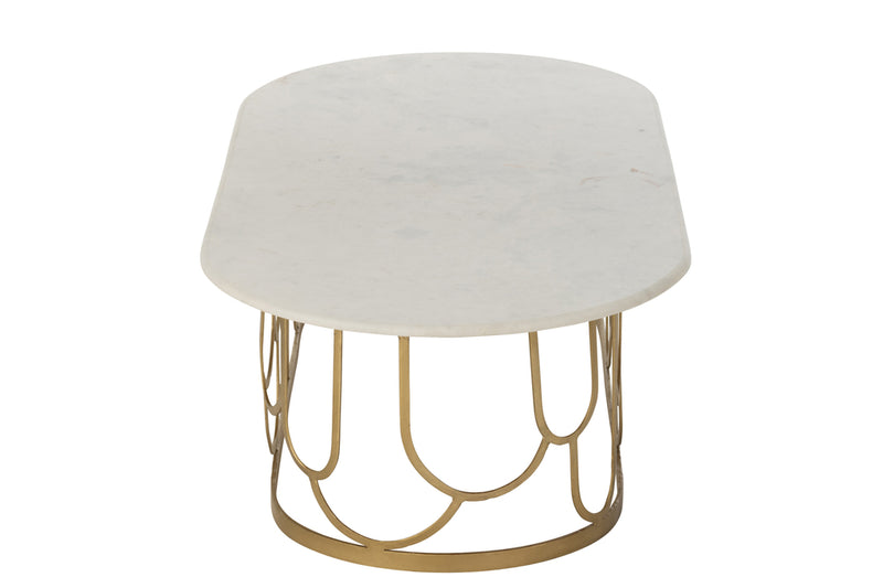 Coffee Table Moza Metal/Marble Gold