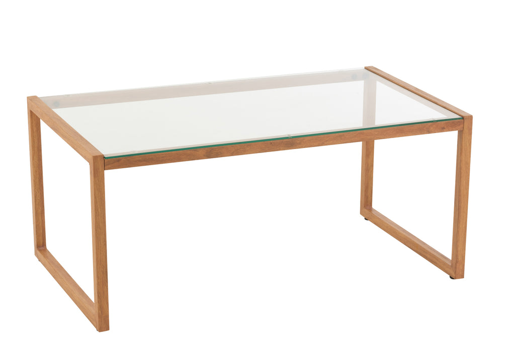Coffee Table Rectangular Metal/Glass Natural