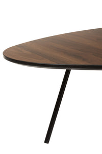 Coffee Table Rounded Triangle Tea Tree Wood Brown