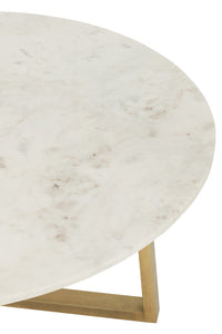 Coffee Table Round Marble Metal Gold
