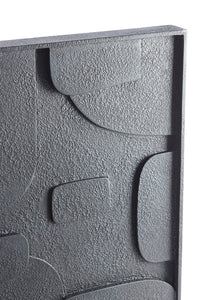 Wall ornament 80x8x60 cm COLINA wood matt black