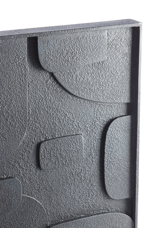 Wall ornament 80x8x60 cm COLINA wood matt black