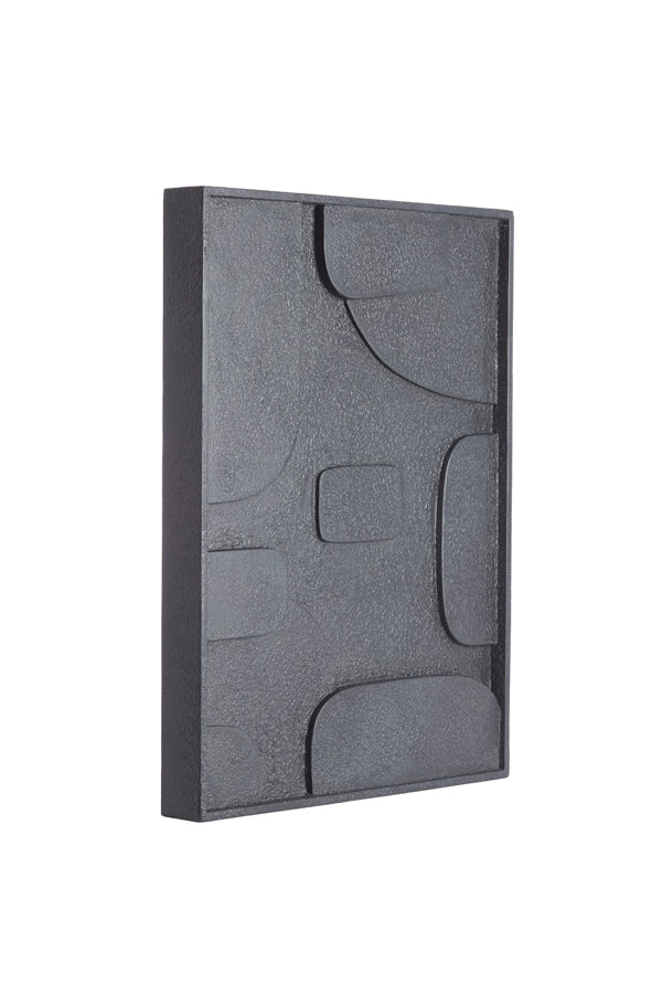 Wall ornament 80x8x60 cm COLINA wood matt black
