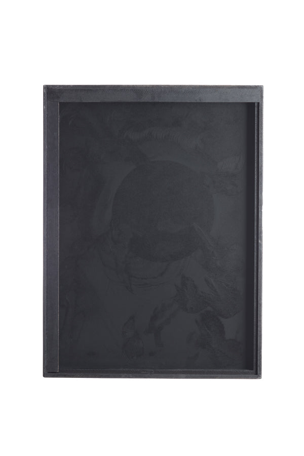 Wall ornament 80x8x60 cm COLINA wood matt black