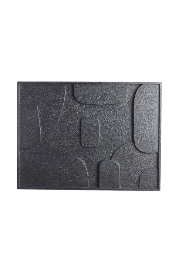 Wall ornament 80x8x60 cm COLINA wood matt black