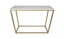 Afbeelding in Gallery-weergave laden, Console tafel Marseille - 100x35x75 - Wit/goud - Marmer/metaal
