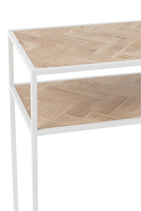 Console Zigzag Wood/Metal Natural/White