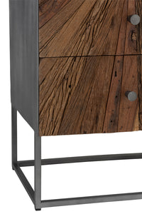 Cupboard Shanil 5 Drawers Wood/Iron Natural/Grey