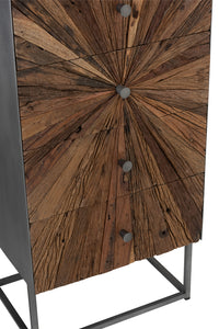 Cupboard Shanil 5 Drawers Wood/Iron Natural/Grey