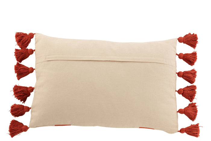 Cushion Beach Grooves Rectangle Cotton Coral