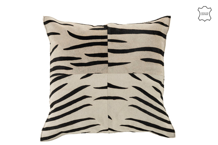 Cushion Zebra Square Leather Black/White