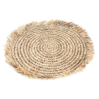 De Fringe Raffia Placemat Rond - Naturel