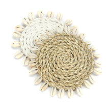 Afbeelding in Gallery-weergave laden, De Seagrass Shell Onderzetter - Wit
