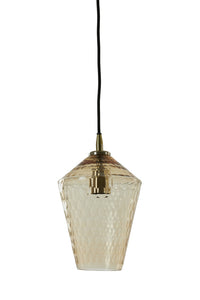 Hanging lamp 18x27 cm DELILA glass amber+antique bronze