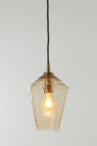 Hanging lamp 18x27 cm DELILA glass amber+antique bronze