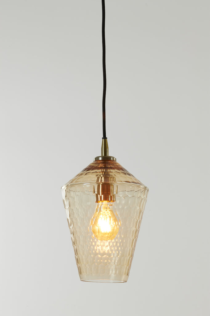 Hanging lamp 18x27 cm DELILA glass amber+antique bronze