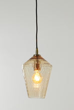 Afbeelding in Gallery-weergave laden, Hanging lamp 18x27 cm DELILA glass amber+antique bronze
