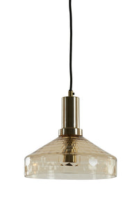 Hanging lamp 25x24 cm DELILO glass amber+antique bronze