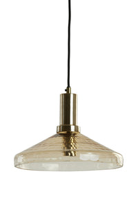 Hanging lamp 30x21 cm DELILO glass amber+antique bronze