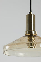 Afbeelding in Gallery-weergave laden, Hanging lamp 30x21 cm DELILO glass amber+antique bronze
