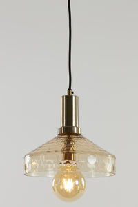 Hanging lamp 25x24 cm DELILO glass amber+antique bronze
