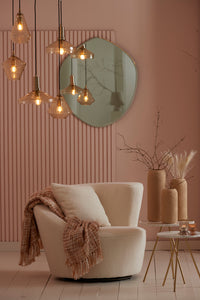 Hanging lamp 25x24 cm DELILO glass amber+antique bronze
