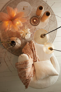 Hanging lamp 25x24 cm DELILO glass amber+antique bronze