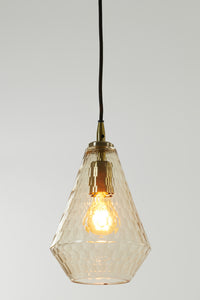 Hanging lamp 18x27 cm DELILU glass amber+antique bronze