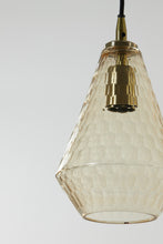 Afbeelding in Gallery-weergave laden, Hanging lamp 18x27 cm DELILU glass amber+antique bronze
