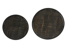 Afbeelding in Gallery-weergave laden, Side table S/2 40x45+50x52 cm DOBA wood antique-matt black
