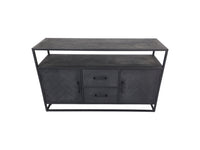 Dressoir Verona - 140x40x85 - Zwart - Mangohout/Metaal