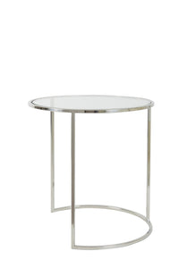Side table S/2 40x45+50x52 cm DUARTE nickel+glass