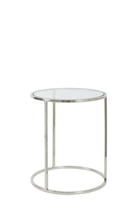 Side table S/2 40x45+50x52 cm DUARTE nickel+glass