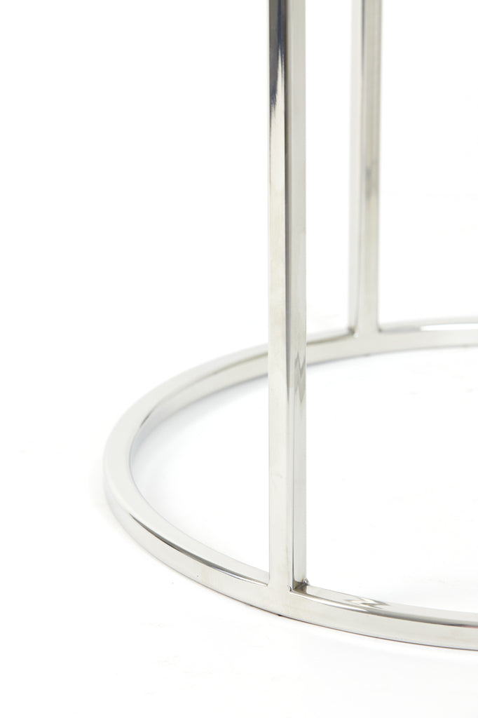 Side table S/2 40x45+50x52 cm DUARTE nickel+glass