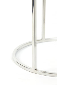 Side table S/2 40x45+50x52 cm DUARTE nickel+glass