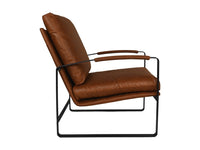 Eetkamerstoel Miami - 95x65x95 - Cognac/zwart - Leer/zwart