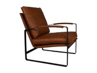 Eetkamerstoel Miami - 95x65x95 - Cognac/zwart - Leer/zwart
