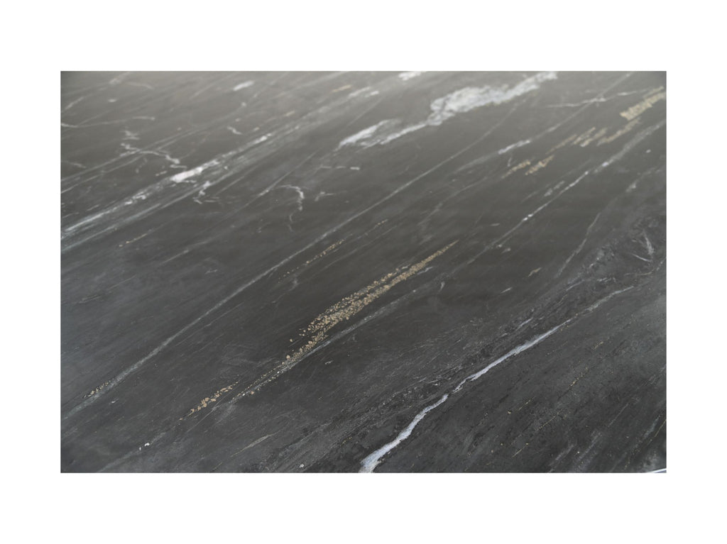 Eettafel ovaal marmer - 180x100x76 - Zwart - Marmer/metaal