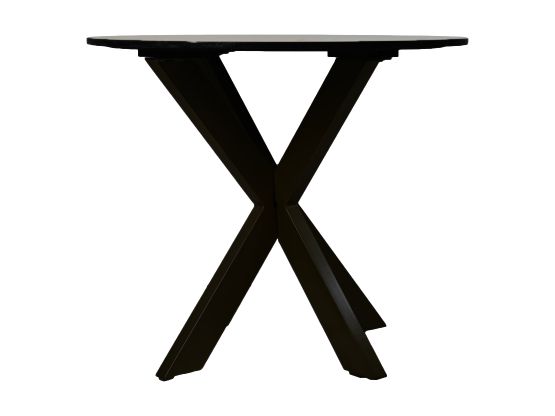 Eettafel rond marmer - ø90x77 - Zwart - Marmer/metaal