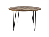 Eettafel Valencia - ø120 cm - Naturel/zwart - Mangohout/metaal