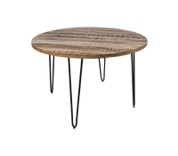 Eettafel Valencia - ø120 cm - Naturel/zwart - Mangohout/metaal