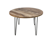 Eettafel Valencia - ø120 cm - Naturel/zwart - Mangohout/metaal