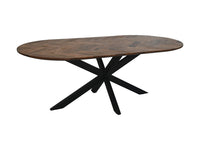 Eettafel Verona ovaal - 240x110x76 - naturel - Mangohout/metaal